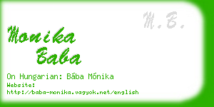 monika baba business card